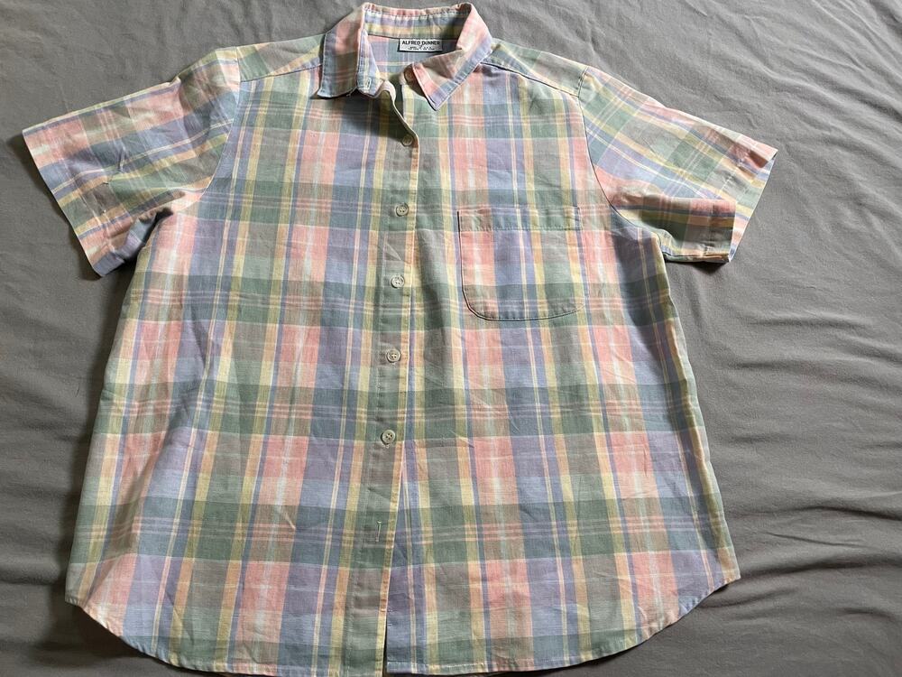 Vtg. Alfred Dunner size 12 plaid blouse